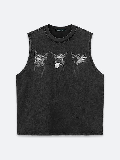 TRIFECTA DOBERMAN DELIGHTS VINTAGE SLEEVELESS SHIRT