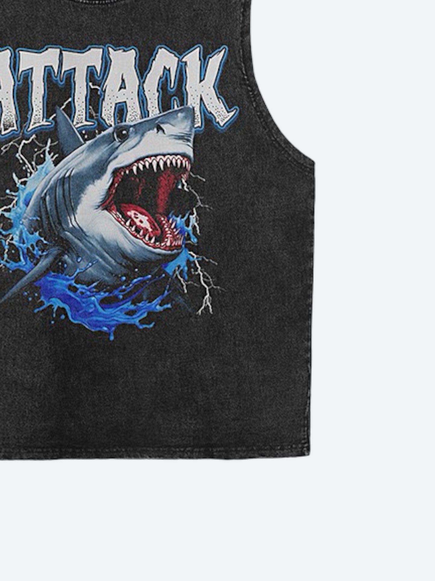 SHARK ATTACK VINTAGE SLEEVELESS SHIRT